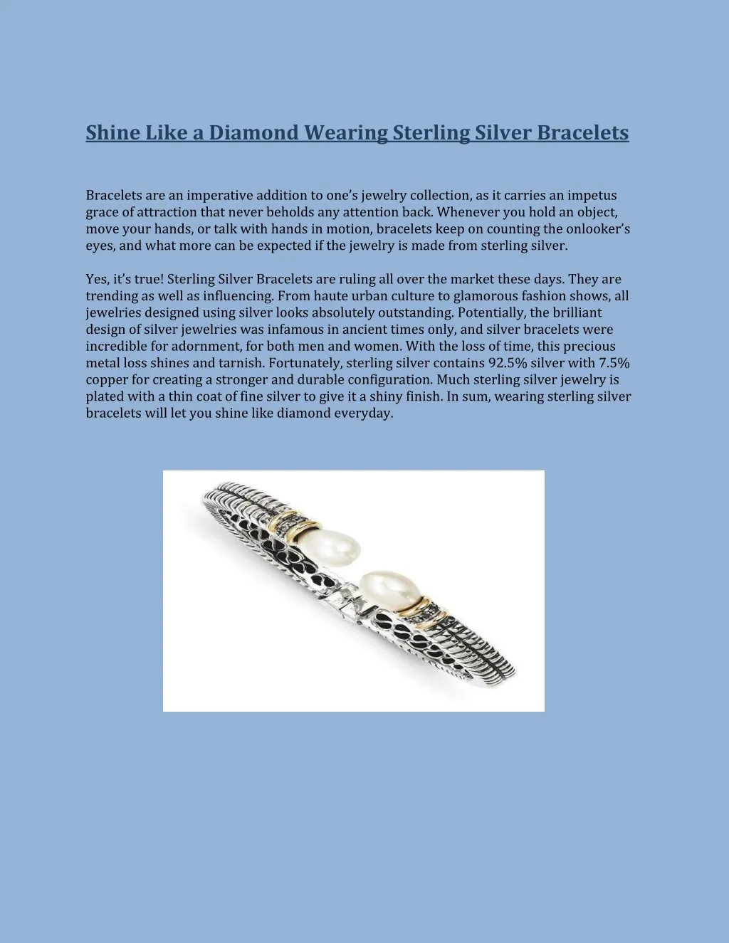 shine like a diamond wearing sterling silver