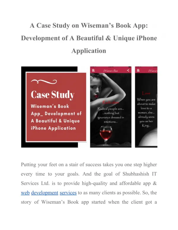 A Case Study on Wiseman’s Book App