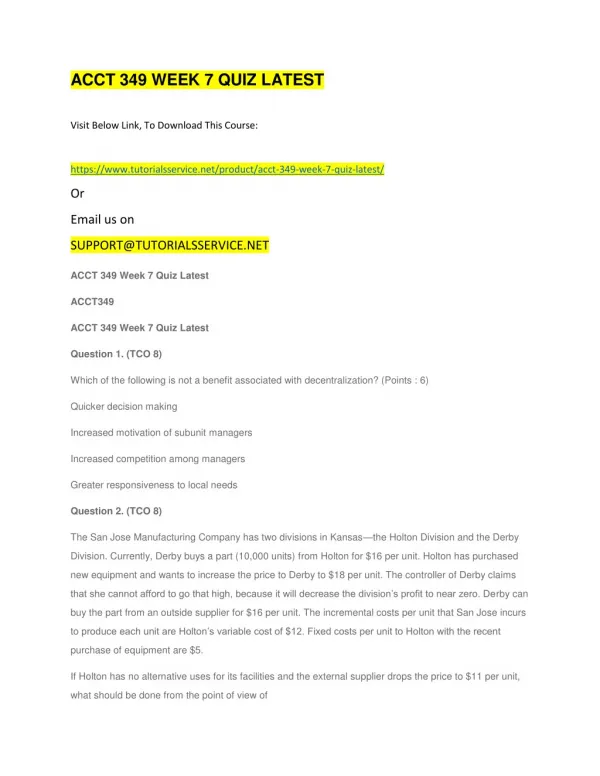 acct 349 week 7 quiz latest