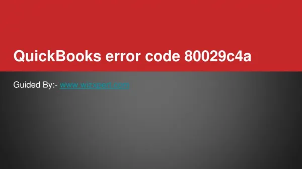 QuickBooks error 80029c4a