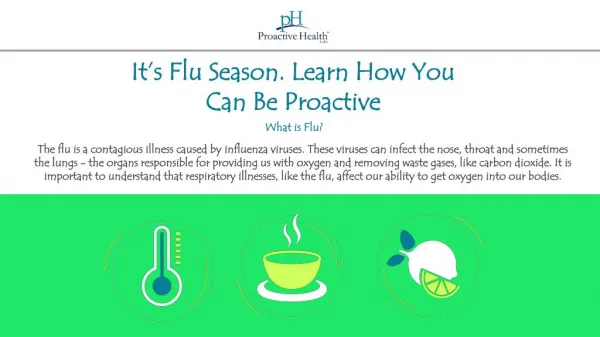 Itâ€™s Flu Season. Learn How You Can Be Proactive