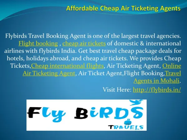 Affordable cheap air ticketing agents