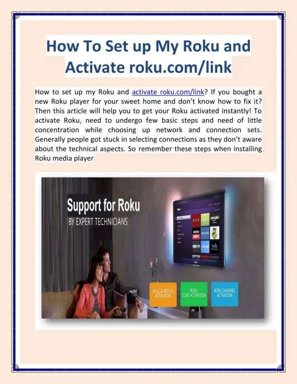 Activate Roku.com/link Account