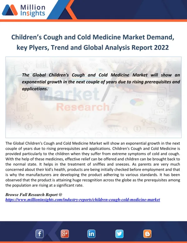 Children’s Cough and Cold Medicine Industry Investigation and Improvement Procedure Report 2022
