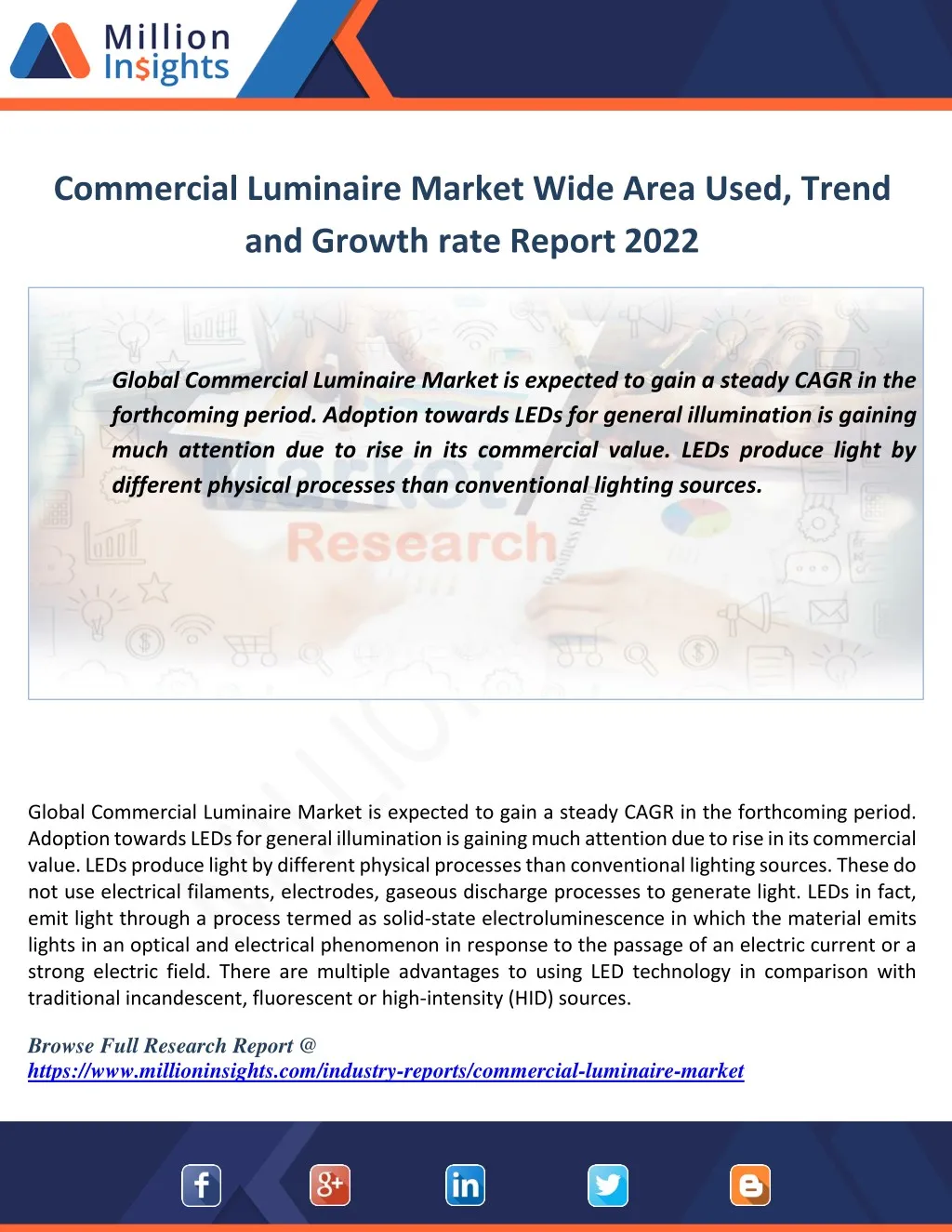 commercial luminaire market wide area used trend