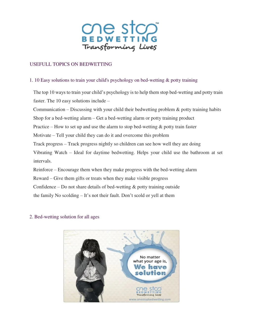 usefull topics on bedwetting 1 10 easy solutions