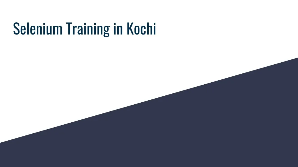 selenium training in kochi