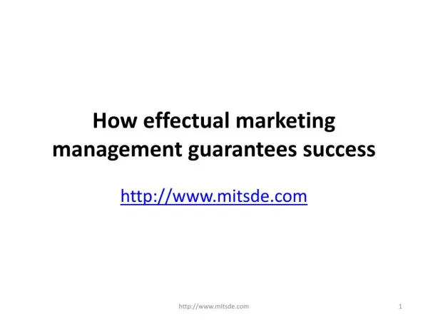 How effectual marketing management guarantees success - Correspondence MBA in Marketing | MBA Distance Learning