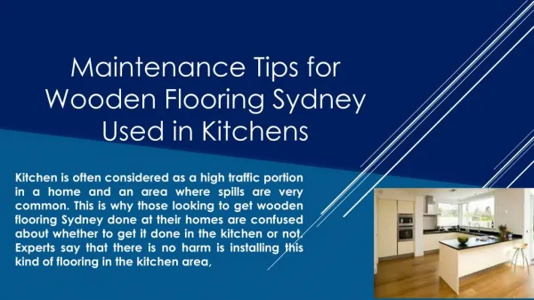Maintenance Tips for Wooden Flooring Sydney Used in Kitchens