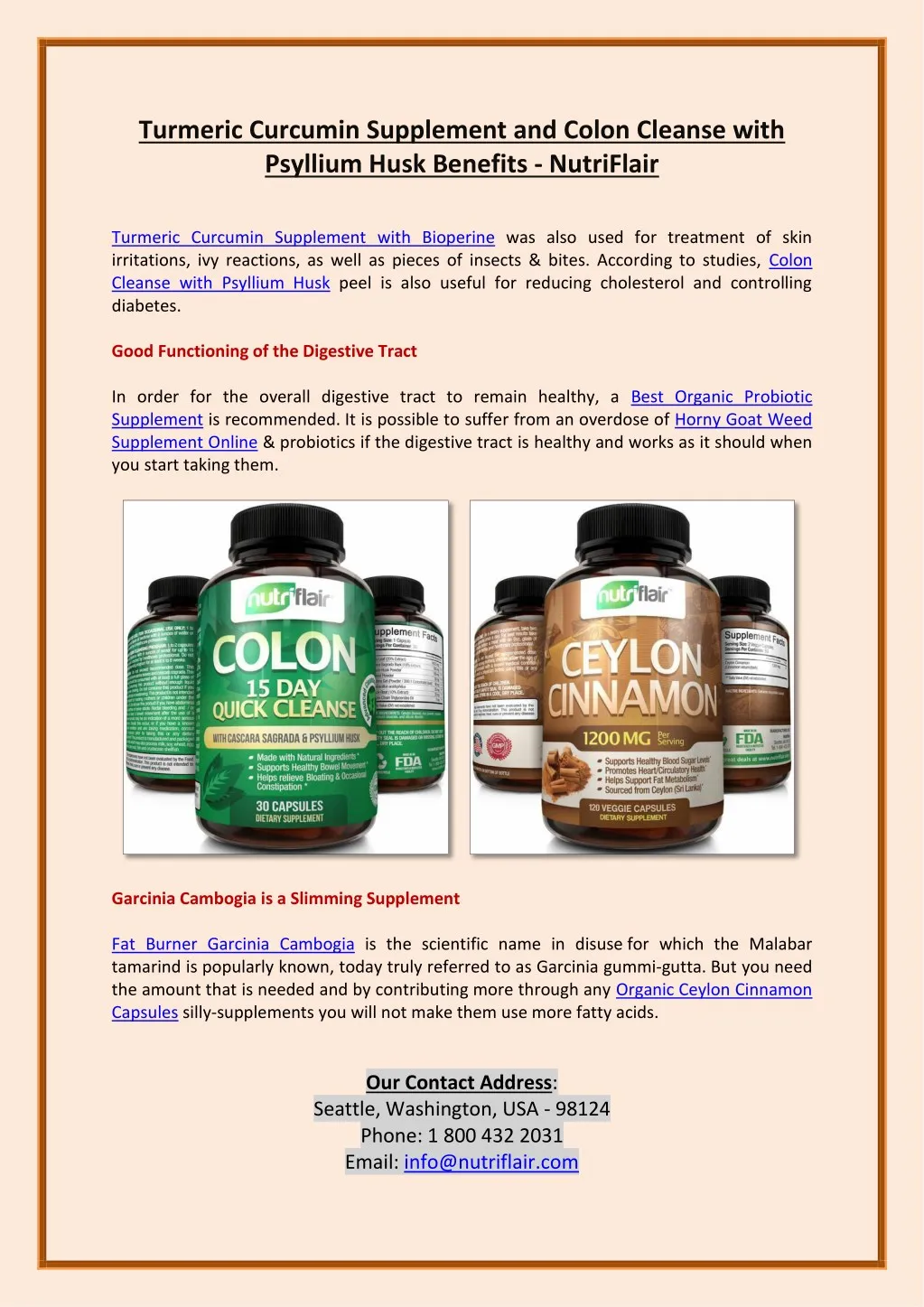 turmeric curcumin supplement and colon cleanse