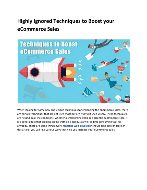 Underestimated eCommerce Techniques That Can Boost Your Site