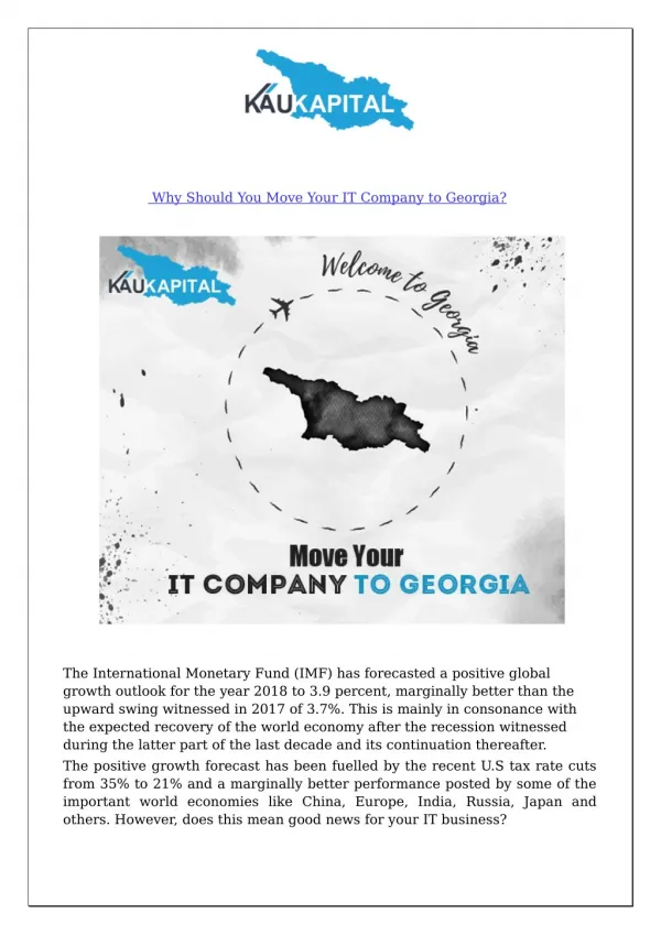 Why Should You Move Your IT Company to Georgia?