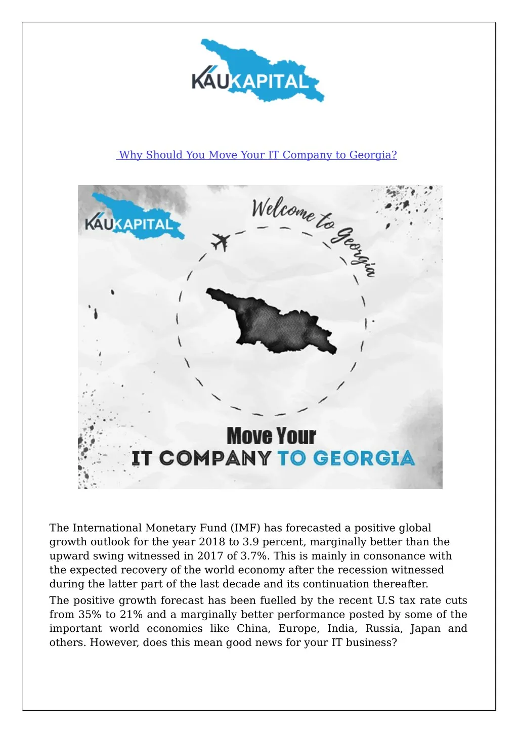 why should you move your it company to georgia