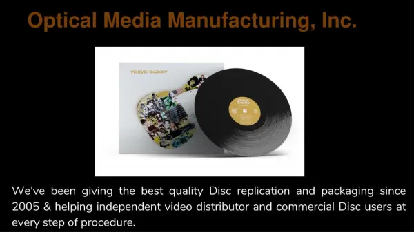 Dvd Replication and CD Duplication - Optical Media Manufacturing, Inc.