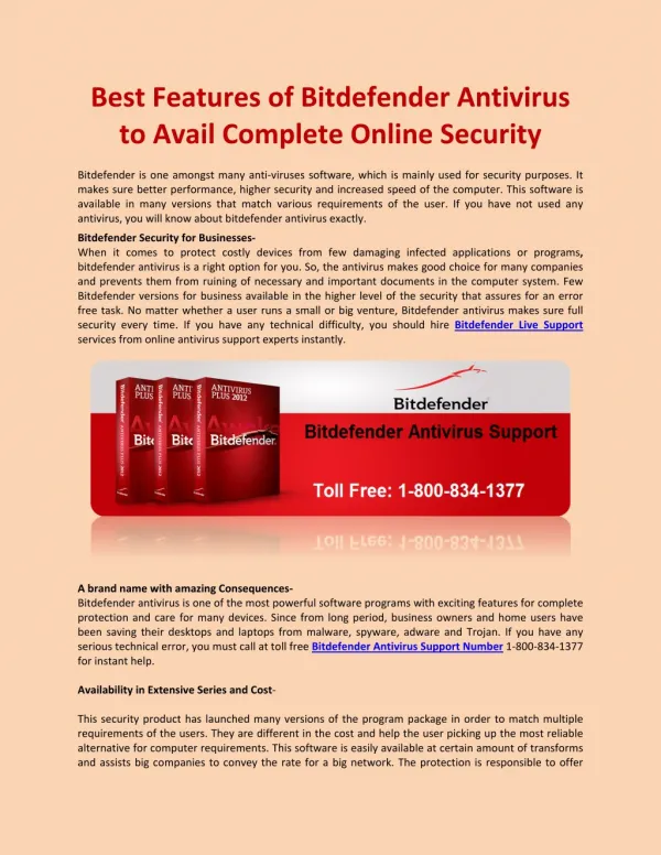 Best Features of Bitdefender Antivirus to Avail Complete Online Security