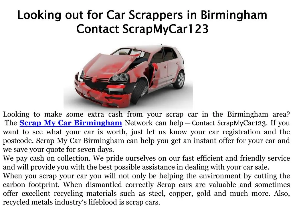 looking out for car scrappers in birmingham