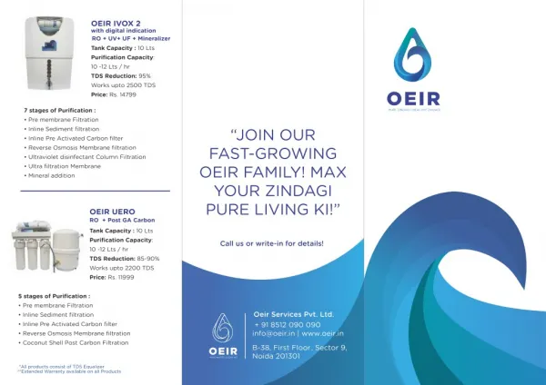 RO Water Purifier Service Delhi, Gurgaon â€“ OEIR