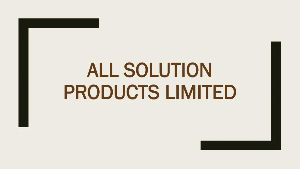 all solution products limited