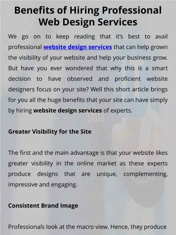 Benefits of Hiring Professional Web Design Services