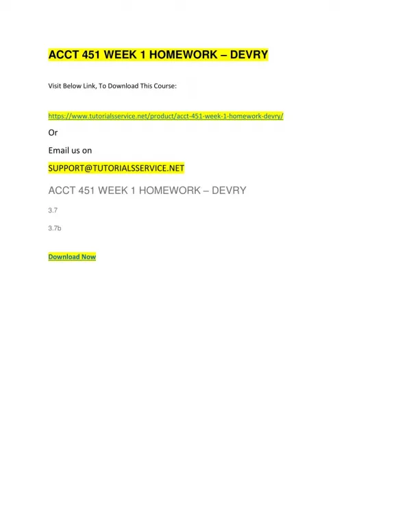 acct 451 week 1 homework devry
