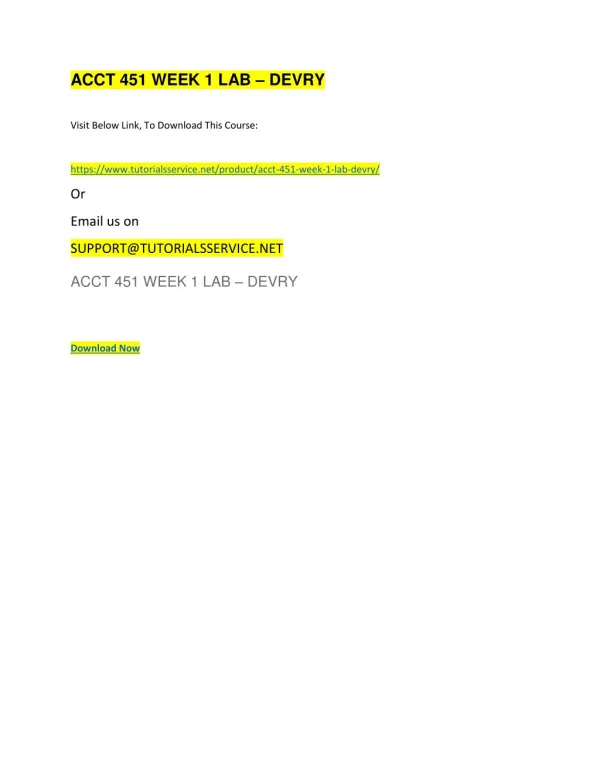 acct 451 week 1 lab devry