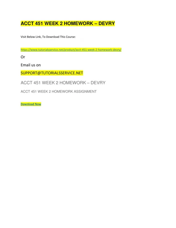 acct 451 week 2 homework devry