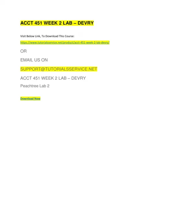 acct 451 week 2 lab devry