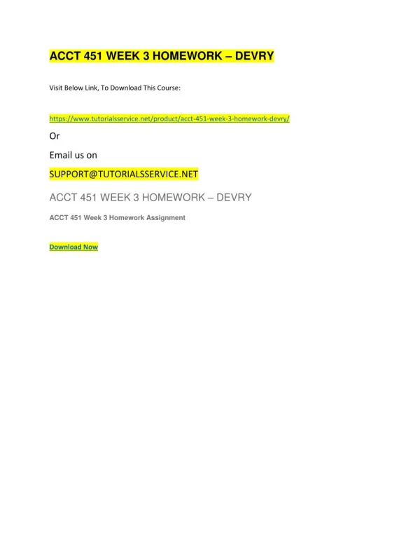acct 451 week 3 homework devry