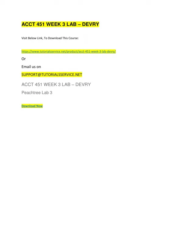 acct 451 week 3 lab devry