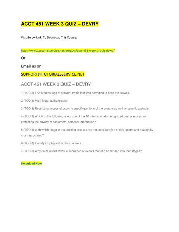 acct 451 week 3 quiz devry