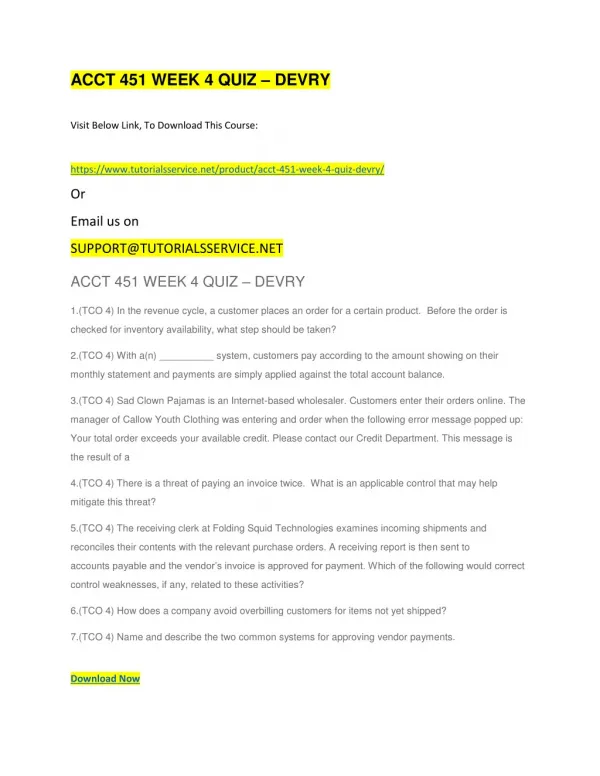 acct 451 week 4 quiz devry