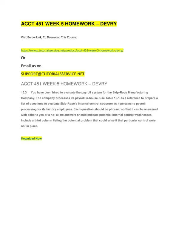 acct 451 week 5 homework devry