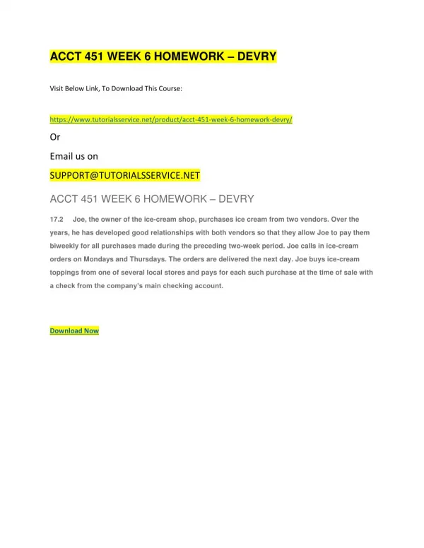 acct 451 week 6 homework devry