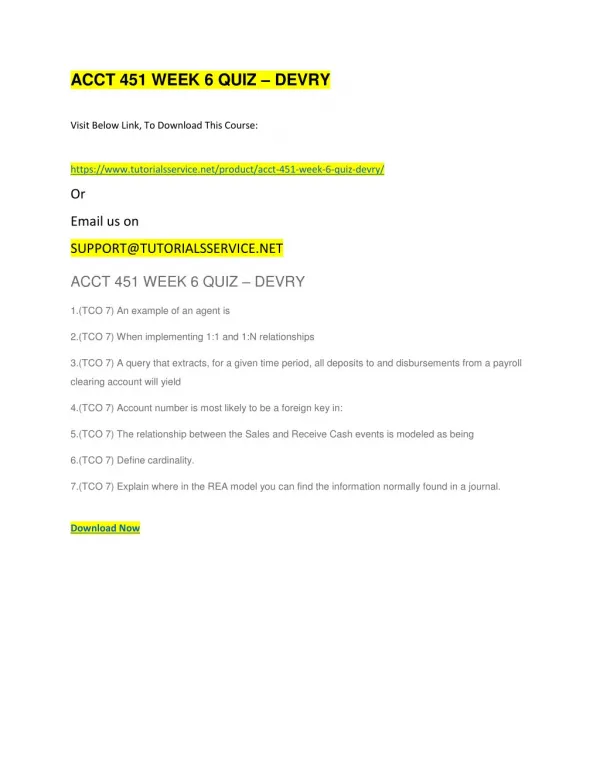 acct 451 week 6 quiz devry