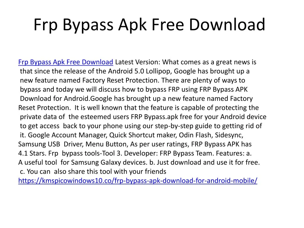 frp bypass apk free download