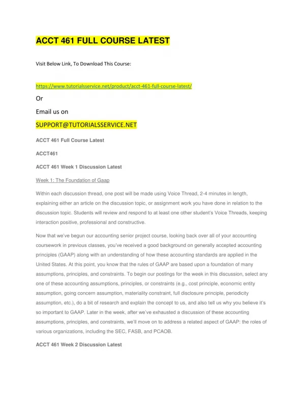 acct 461 full course latest