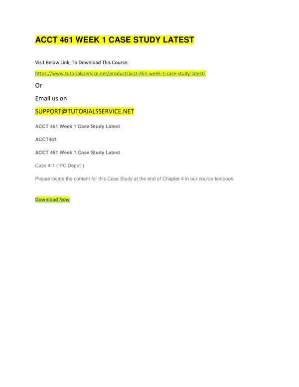acct 461 week 1 case study latest