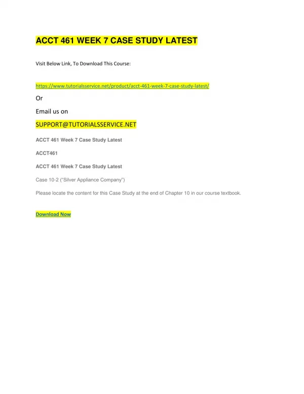 acct 461 week 7 case study latest