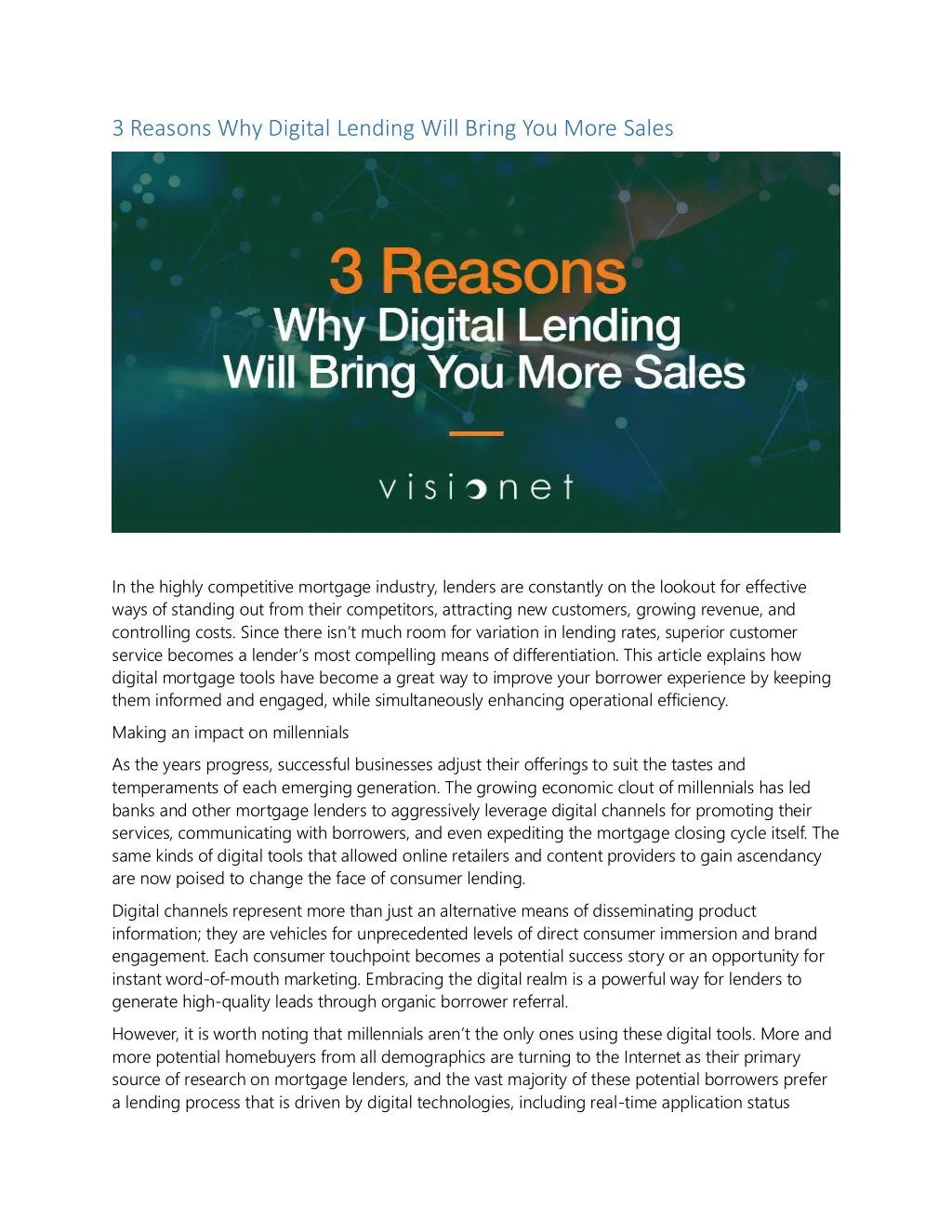 3 reasons why digital lending will bring you more