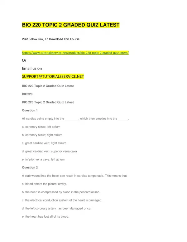 bio 220 topic 2 graded quiz latest