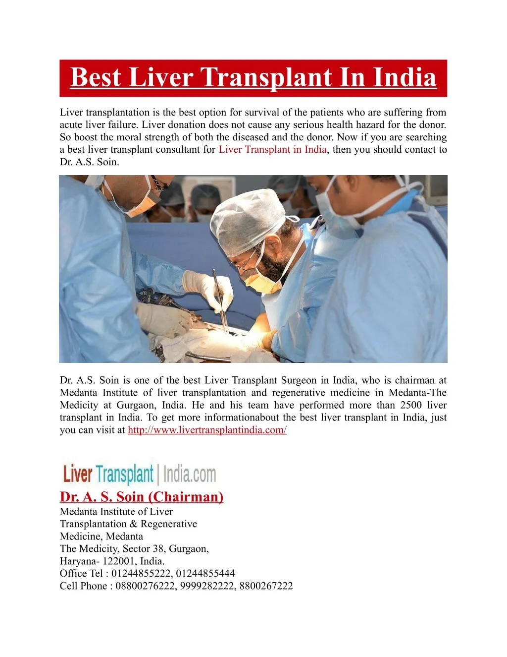 best liver transplant in india