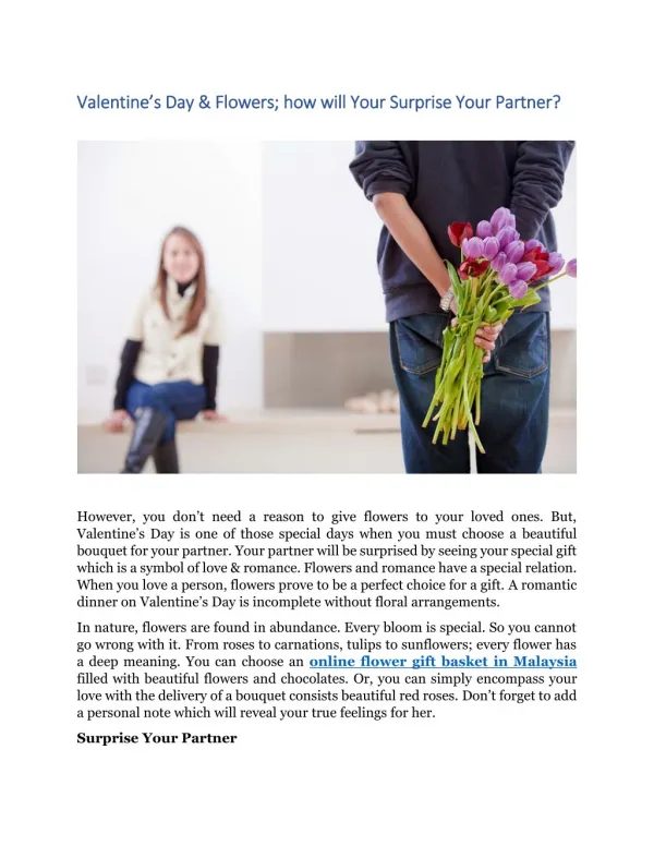 Valentine’s Day & Flowers; how will Your Surprise Your Partner?