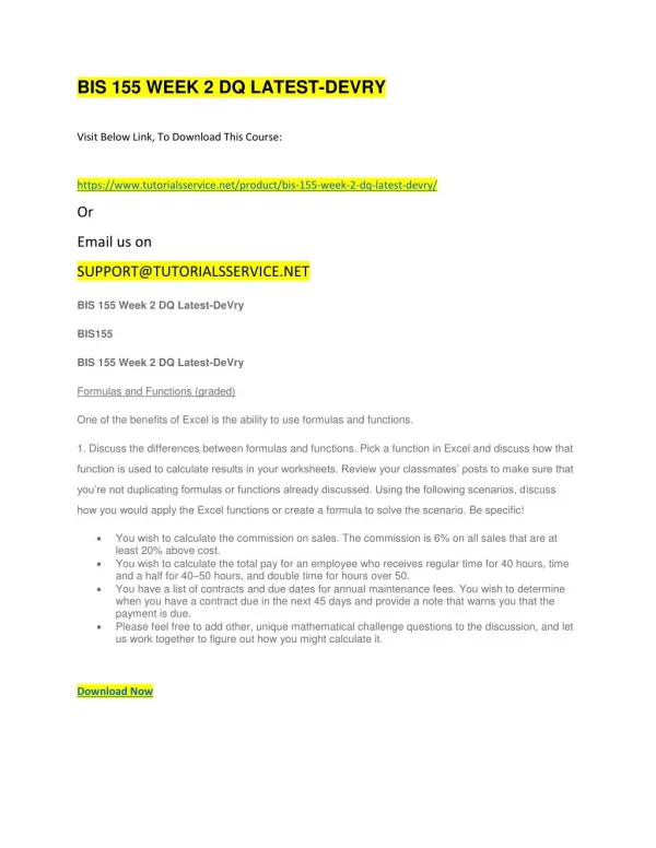 bis 155 week 2 dq latest devry