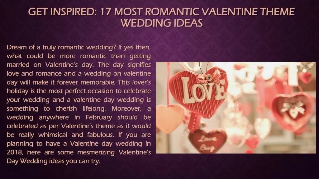 get inspired 17 most romantic valentine theme wedding ideas