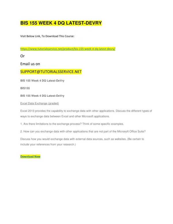 bis 155 week 4 dq latest devry