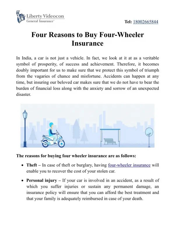 Four Reasons to Buy Four-Wheeler Insurance
