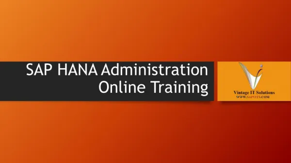SAP HANA Training Material | SAP HANA Admin PPT