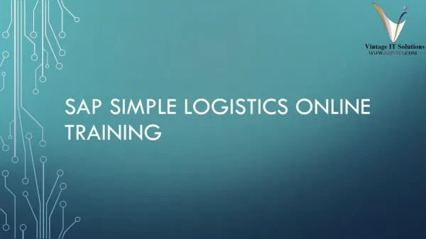 SAP Logistics Training | SAP Simple Logistics ppt