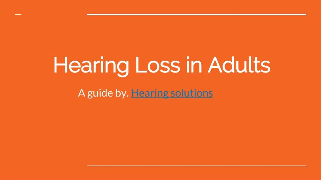 hearing loss in adults