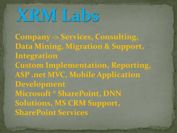 Complete CRM,CMS,ERP Solutions | XRM Labs